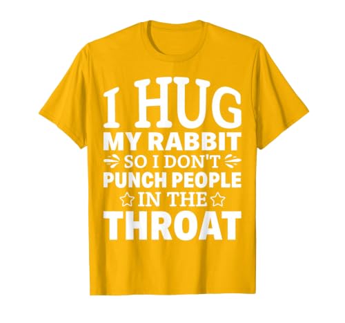 I Hug My Rabbit I Easter Bunny Design Lionhead Rabbit T-Shirt — design detail