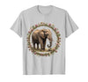 Mademark Be Kind Elephant Nudging Baby Bird Illustration T-Shirt - size chart