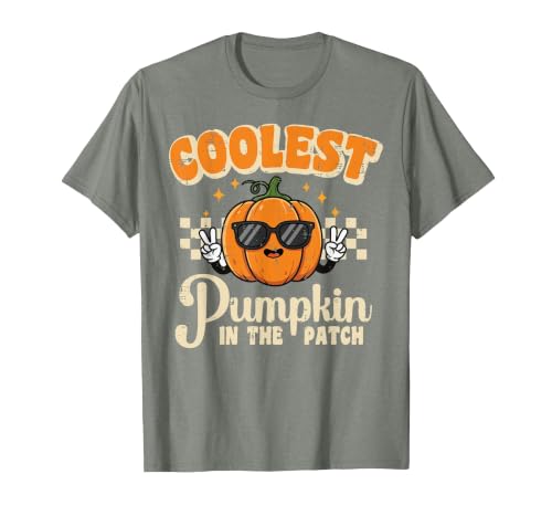 Halloween Shirts For Women Men Kids Boys Girls Halloween Coolest Pumpkin in Patch Costume Boys Kids Youth T-Shirt - size