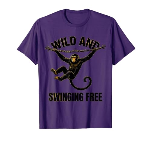 Mademark Wild and Swinging Free Monkey Graphic Design T-Shirt - Men - size chart