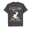 Cute Rabbit Lover Bunny Graphic T-Shirt (Dark Heather Grey) — design detail