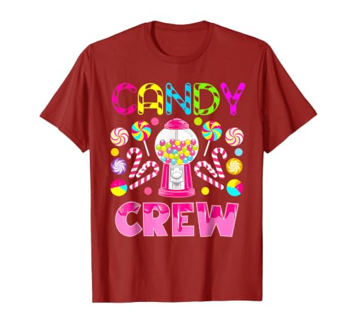 Candy Land Candy Crew Party Halloween Costumes T-Shirt - size chart