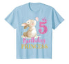 Kids 5th Birthday Rabbit Princess Girl Bunny 5 Years Old T-Shirt — design detail