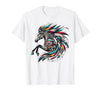 Mystical Native American Horse Farm Heritage Spirituality T-Shirt - size chart