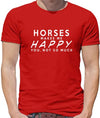 Dressdown Horses Makes Me Happy - Mens Premium Cotton T-Shirt - size chart