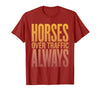 Mademark Horses Over Traffic Always Equestrian Design T-Shirt - Men - size chart