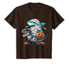 Funny Shark Dinosaur Halloween Kids Boys Tees Shark Riding Dinosaur T-rex Funny Halloween Pumpkin Boys Kid T-Shirt - size