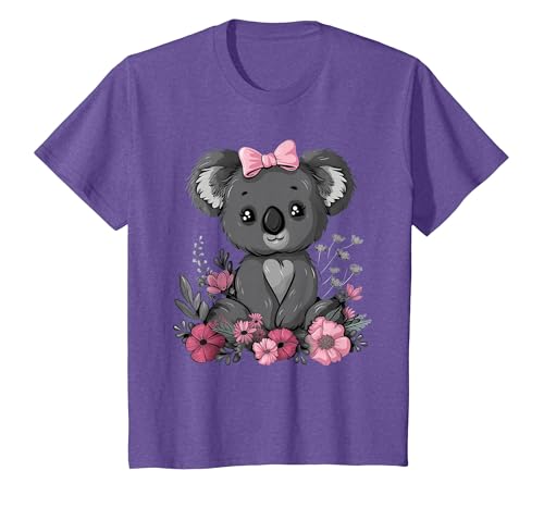 We Love Koalas - Kids Apparel Co. Koala Kawaii Koala Bear Pink Bow Flowers Girls Kids T-Shirt - size chart