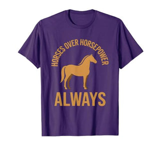 Mademark Horses Over Horsepower Always Equestrian Design T-Shirt - Men - size chart