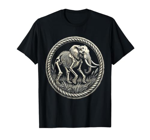 Mademark Elephant Skeleton Mid-Stride Through Tall Grass T-Shirt - Men - size chart