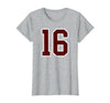 Maroon Number 16 Jersey Player Uniform #16 Gifts Maroon and White Number 16 Jersey Player Uniform #16 Fan T-Shirt - size