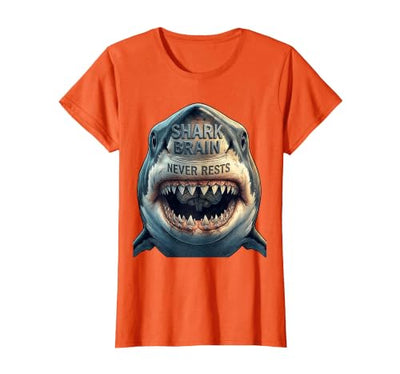 Shark Brain Never Rests Ocean Predator Design T-Shirt