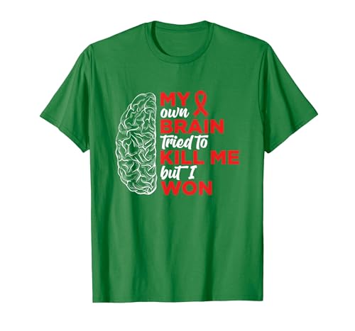 My Brain Tried To Kill Me But I Won Tee My Brain Tried to Kill Me But I Won T-Shirt - size chart