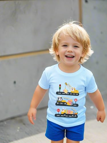 Easter Day Gift for Toddler Boy Baby Girl Tractor Loving Bunny T-Shirt — design detail