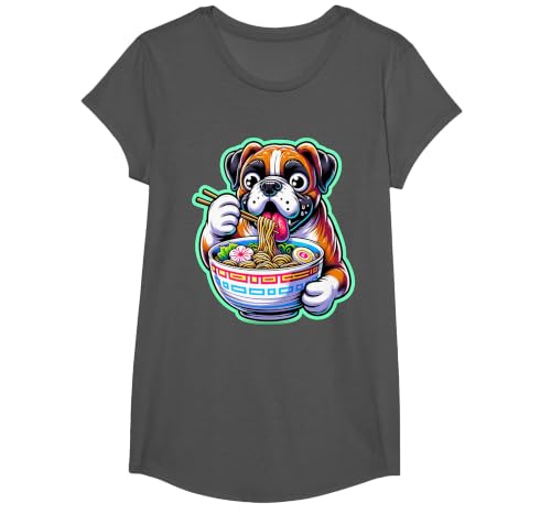 Noodle Ramen Boxer Dog Kawaii Anime Boxer Dog Ramen T-Shirt - size chart