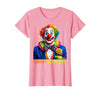 Mademark Clown In A Tux, Still Clown Design T-Shirt - size chart