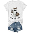 WQFQW Boo JEE 2026 Ghost Funny Halloween Leopard Print Ghost Shirt for Women - size chart