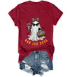 WQFQW Boo JEE 2026 Ghost Funny Halloween Leopard Print Ghost Shirt for Women - size chart