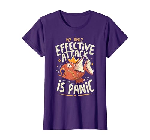 Funny My Only Effective Attack Is Panic Tee Shirt Fish My Only Effective Attack is Panic T-Shirt - size chart