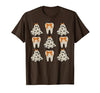 Dentist Dental Halloween Costume Tee Gifts Floral Ghost Teeth Dental Dentist Halloween Costume T-Shirt - size chart