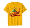 Funny Halloween Airplane Costume for Kid Boy Funny Airplane Pumpkin Pilot Lovers Halloween Mens Boys Kids T-Shirt - size