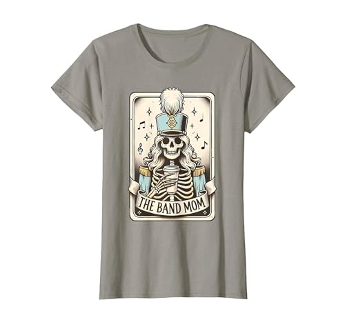 Marching Band Mom Tarot Card Skeleton Halloween Marching Band Mom Tarot Card Skeleton Mom Musical Instrument T-Shirt - size