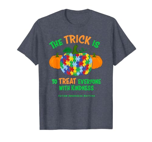 Presto Autism Awareness Halloween October Pumpkin Autism Awareness Halloween Fall October Puzzle Pumpkin T-Shirt - size chart