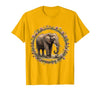 Mademark Be Kind Elephant Nudging Baby Bird Illustration T-Shirt - size chart
