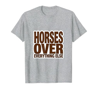 Mademark Horses Over Everything Equestrian Design T-Shirt - Men - size chart