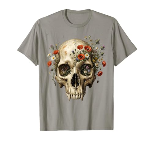 Mademark Elephant Skull Wildflower Bloom Graphic T-Shirt - Men - size chart