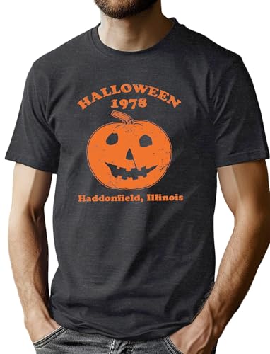 CAZYCHILD Halloween Shirts for Men Funny Halloween Pumpkin Shirt Dancing Skeleton Tee - size chart