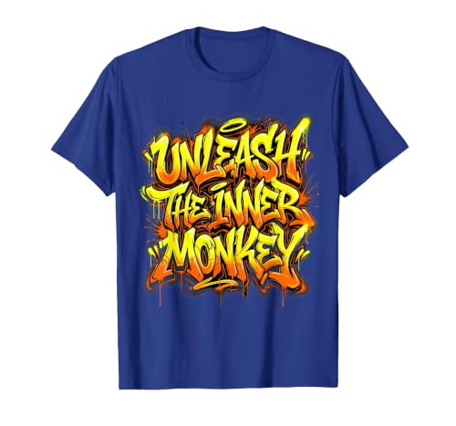 Mademark Unleash the Inner Monkey Fun Primate Design T-Shirt - Men - size chart