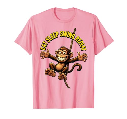 Mademark Eat Sleep Swing Repeat Monkey Graphic Design T-Shirt - Men - size chart
