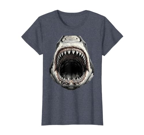 Mademark Shark Open Jaw Teeth Graphic Design T-Shirt - size chart
