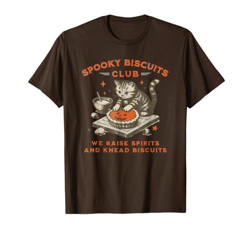 spooky biscuits club shirt Spooky Biscuits Club we Raise Spirits and Knead Biscuits T-Shirt - size chart