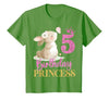 Kids 5th Birthday Rabbit Princess Girl Bunny 5 Years Old T-Shirt — design detail