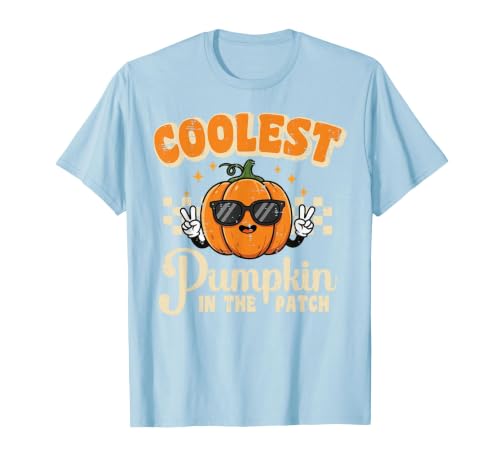 Halloween Shirts For Women Men Kids Boys Girls Halloween Coolest Pumpkin in Patch Costume Boys Kids Youth T-Shirt - size