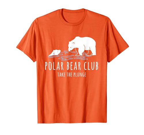 Global Warming Awareness Arctic Winter Ice Polar Bear Club Take The Plunge Ice Bear T-Shirt - size chart