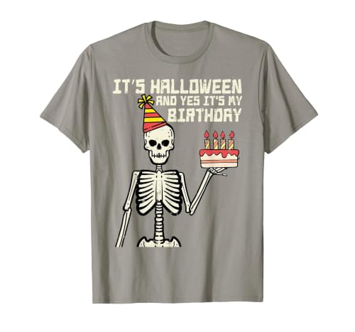 Halloween Shirts For Women Men Kids Boys Girls Its Halloween Yes My Birthday Skeleton Costume Men Women Kid T-Shirt - size