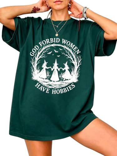 SGYHO Oversized Halloween Shirts for Women Spooky Season Pumpkin Ghost Fall Casual Tee - size chart