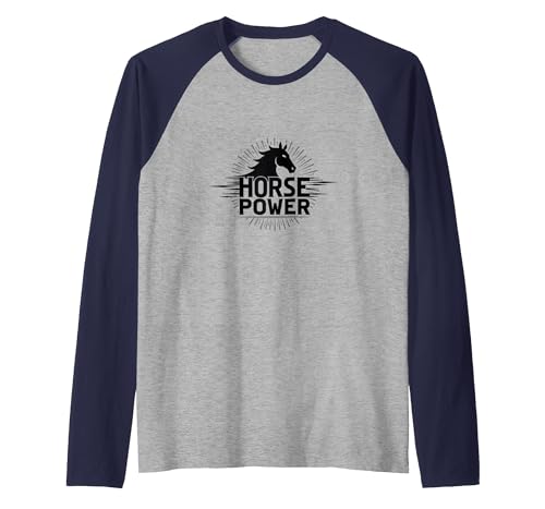 Mademark Horse Power - Equestrian Strength Graphic Art Raglan Baseball Tee - size chart