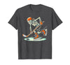 Halloween Costume For Hockey Lovers Funny Skeleton Hockey Halloween for Ice Hockey Lovers T-Shirt - size chart