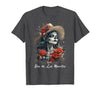 DIRHAME Dia De Los Muertos Mexican Sugar Skull Girl Halloween Dia De Los Muertos T-Shirt - size chart