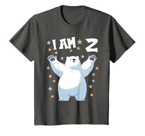 2 years old 2nd birthday Polar Bear Kids 2 Years Old 2 Birthday Polar Bears Boy Girl Polar Bear T-Shirt - size chart