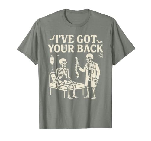 Halloween Costume For Doctor I've Got Your Back I've Got Your Back Halloween Skeleton Doctor Costume T-Shirt - size chart
