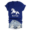 Pukcoun Horse Shirt Horse Lover V-Neck Shirt Retro Graphics T-Shirt Unisex - size chart