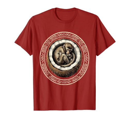 Mademark Cozy Monkey Curled in a Coconut Shell T-Shirt - Men - size chart