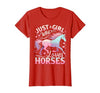 Funny Horse Lovers Just a Girl Who Loves Horses T-Shirt - size chart