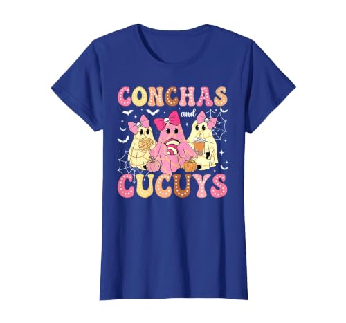 Funny Conchas and Cucuys Mexican Tees Halloween Cute Conchas and Cucuys Ghost Funny Halloween Mexican Ghost T-Shirt - size