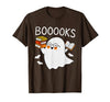 Halloween Tees for Women Men Kids Booooks Ghost Reading Halloween Library Librarian Teacher T-Shirt - size chart